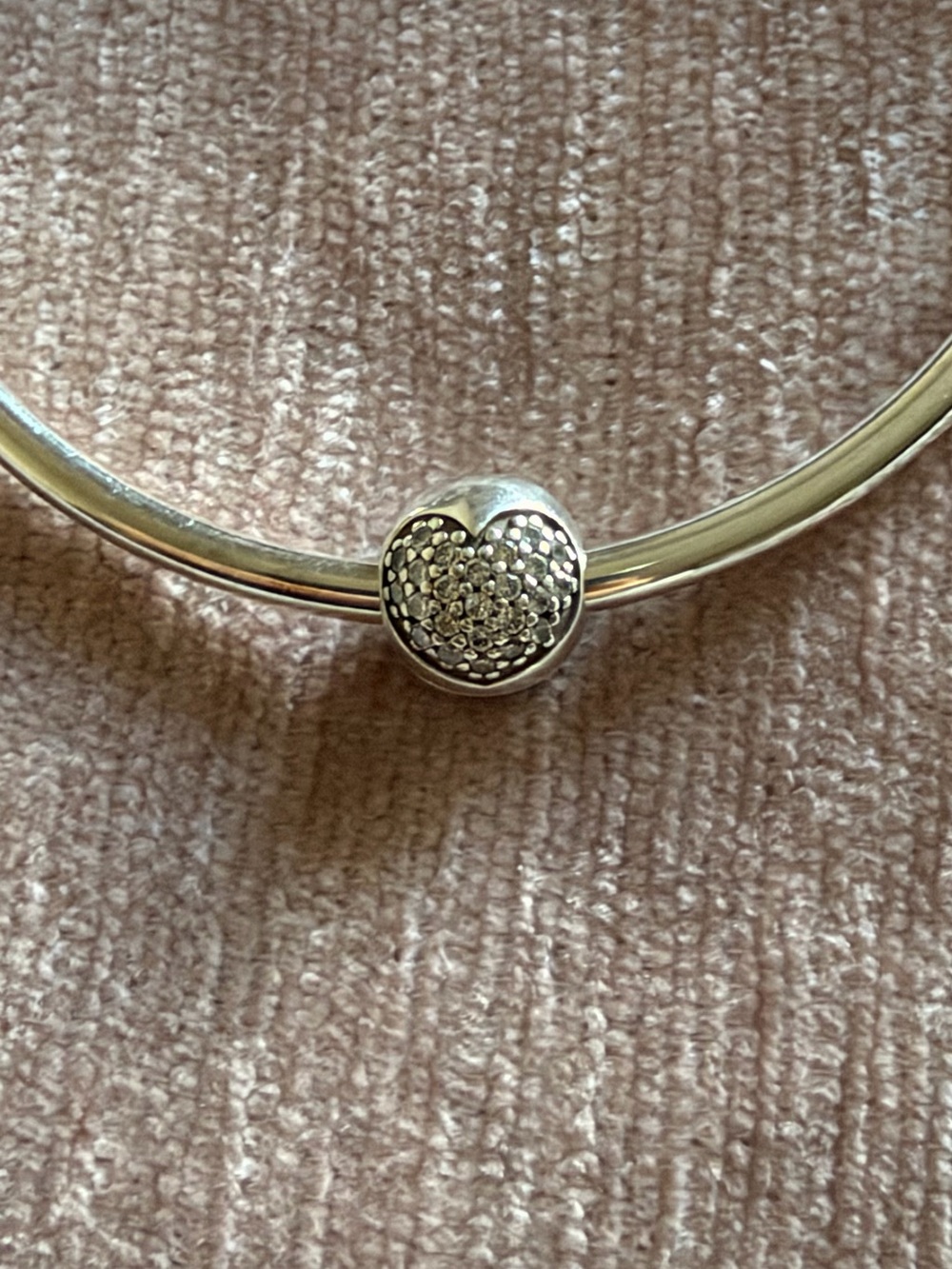 Pandora Pave Love of My Life Heart Clip Charm 791053cz Silver ALE 925